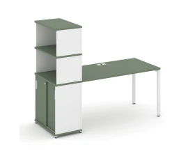 Стол рабочий с опорным шкафом-купе с надставкой выс. CN.SP-244 W 2000x720x1530 Концепт / Concept images