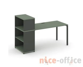 Стол рабочий с опорным стеллажом с надставкой низ. CN.SP-212 2000x720x1140 Концепт / Concept images