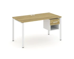 Стол рабочий с подвесной тумбой 1 открытой нишей и одним ящ. CN.SP-119 W 1380x720x750 Концепт / Concept images