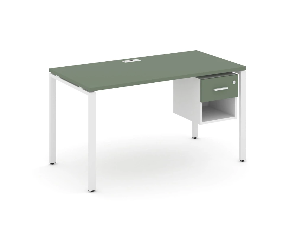 Стол рабочий с подвесной тумбой 1 открытой нишей и одним ящ. CN.SP-120 W 1580x720x750 Концепт / Concept