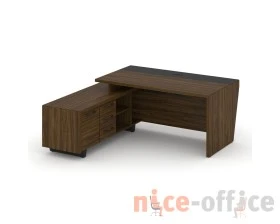 Стол для руководителя с опорной тумбой, левый 180 Корнер / Corner images