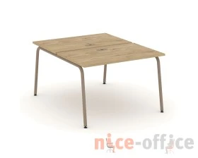 Рабочая станция на 2 места с лючком на круглой трубе 118x150x75 Эстетика / Estetica images