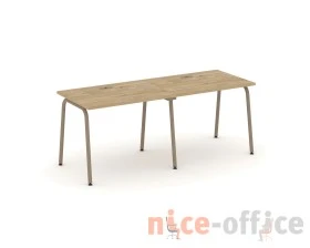Рабочая станция на 2 места с лючком на круглой трубе 196x73x75 Эстетика / Estetica images