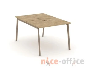 Рабочая станция на 2 места с лючком на плоскоовальной трубе 98x150x75 Эстетика / Estetica images