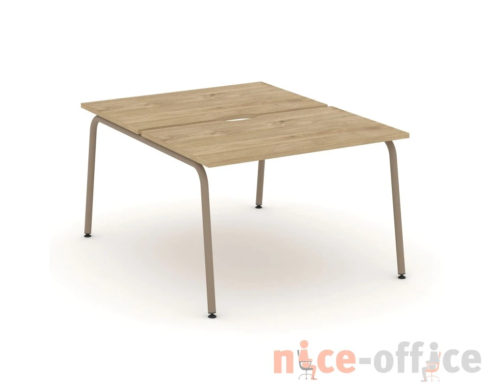 Рабочая станция на 2 места с вырезом на круглой трубе 118x150x75 Эстетика / Estetica