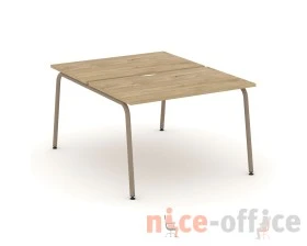 Рабочая станция на 2 места с вырезом на круглой трубе 118x150x75 Эстетика / Estetica images