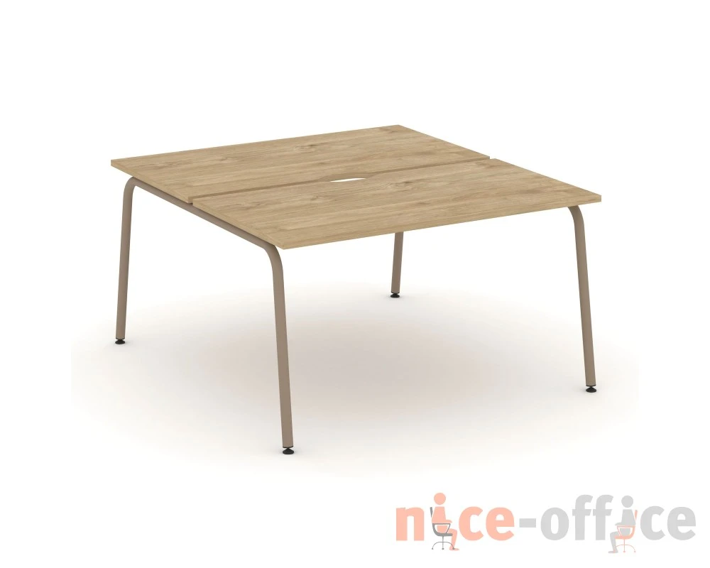 Рабочая станция на 2 места с вырезом на круглой трубе 138x150x75 Эстетика / Estetica