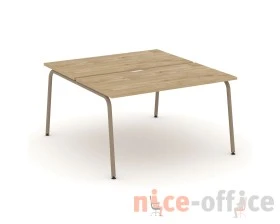Рабочая станция на 2 места с вырезом на круглой трубе 138x150x75 Эстетика / Estetica images