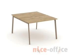 Рабочая станция на 2 места с вырезом на плоскоовальной трубе 118x150x75 Эстетика / Estetica images