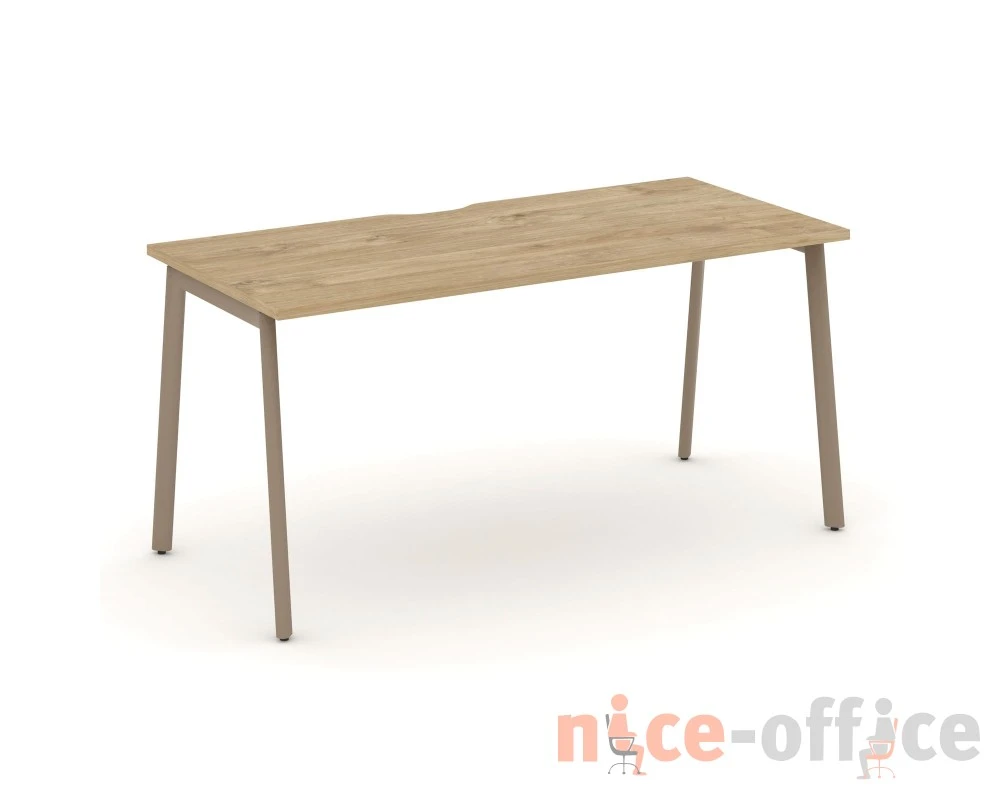 Стол рабочий с вырезом на плоскоовальной трубе 158x73x75 Эстетика / Estetica
