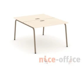 Рабочая станция на 2 места с лючком на круглой трубе 118x150x75 Эстетика / Estetica images
