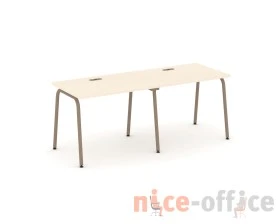 Рабочая станция на 2 места с лючком на круглой трубе 196x73x75 Эстетика / Estetica images