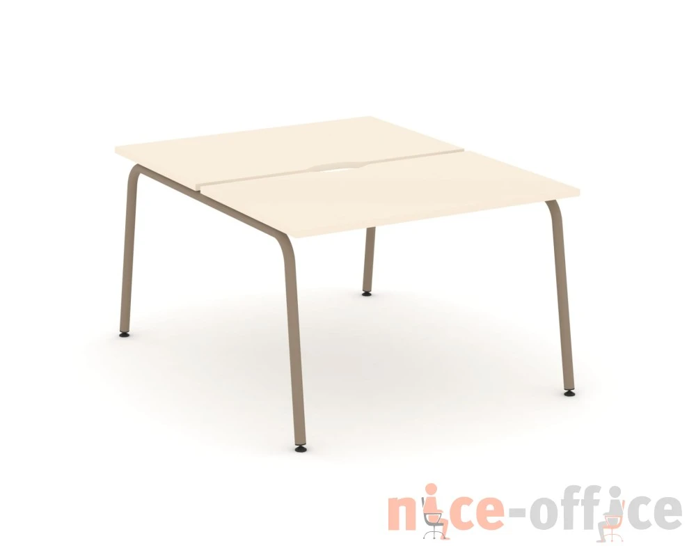 Рабочая станция на 2 места с вырезом на круглой трубе 118x150x75 Эстетика / Estetica
