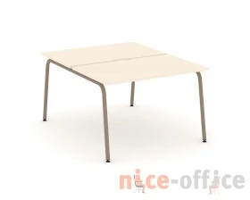 Рабочая станция на 2 места с вырезом на круглой трубе 118x150x75 Эстетика / Estetica images