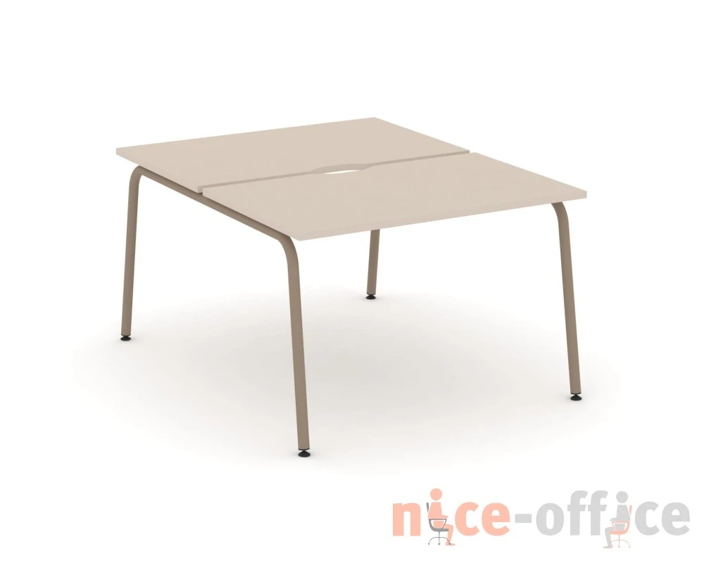 Рабочая станция на 2 места с вырезом на круглой трубе 118x150x75 Эстетика / Estetica