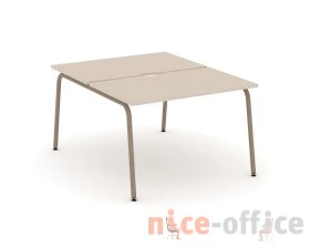 Рабочая станция на 2 места с вырезом на круглой трубе 118x150x75 Эстетика / Estetica images