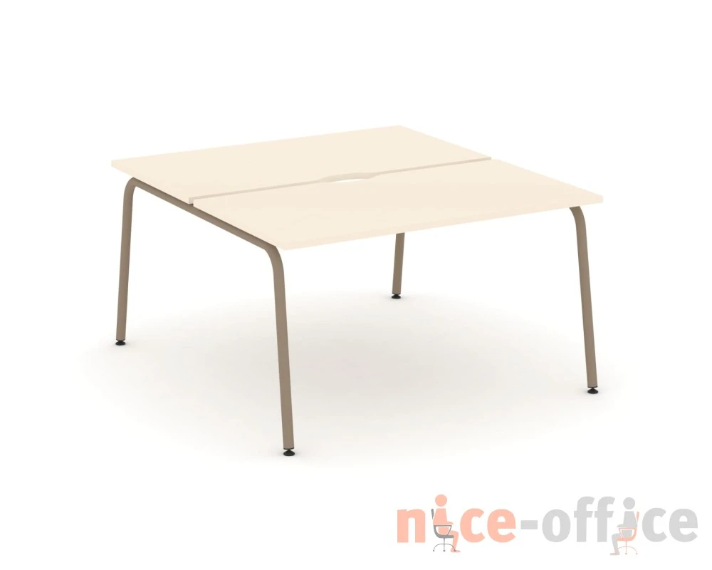 Рабочая станция на 2 места с вырезом на круглой трубе 138x150x75 Эстетика / Estetica