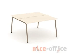 Рабочая станция на 2 места с вырезом на круглой трубе 138x150x75 Эстетика / Estetica images