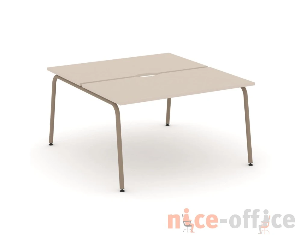 Рабочая станция на 2 места с вырезом на круглой трубе 138x150x75 Эстетика / Estetica