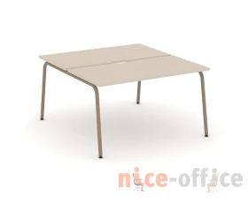 Рабочая станция на 2 места с вырезом на круглой трубе 138x150x75 Эстетика / Estetica images