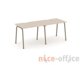 Рабочая станция на 2 места с вырезом на круглой трубе 196x73x75 Эстетика / Estetica images