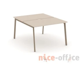 Рабочая станция на 2 места с вырезом на плоскоовальной трубе 118x150x75 Эстетика / Estetica images