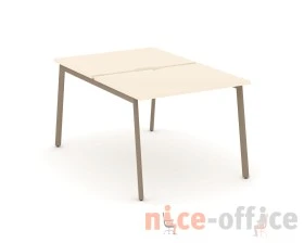 Рабочая станция на 2 места с вырезом на плоскоовальной трубе 98x150x75 Эстетика / Estetica images