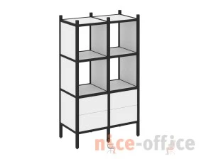 Прямой стеллаж L-03 862x446x1458 Лофт / Loft images