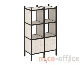 Прямой стеллаж L-03 862x446x1458 Лофт / Loft images