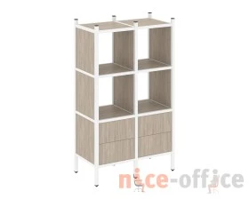 Прямой стеллаж L-03 862x446x1458 Лофт / Loft images
