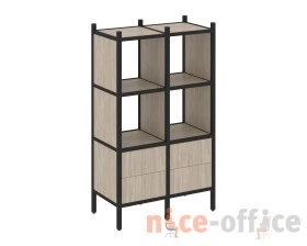 Прямой стеллаж L-03 862x446x1458 Лофт / Loft images