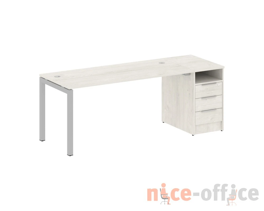 Рабочая станция с тумбой на П-образном м/к 2012x720x750 Метал Систем Куатро 5x5 / Metal System Quattro 5x5