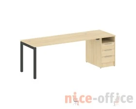 Рабочая станция с тумбой на П-образном м/к 2212x720x750 Метал Систем Куатро 5x5 / Metal System Quattro 5x5 images