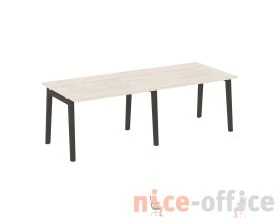 Стол переговорный (2 столешницы), опоры - массив дерева 236x98x75 Оникс Вуд / Onix Wood images