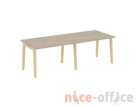Стол переговорный (2 столешницы), опоры - массив дерева 236x98x75 Оникс Вуд / Onix Wood images
