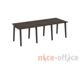 Стол переговорный (3 столешницы), опоры - массив дерева 234x98x75 Оникс Вуд / Onix Wood images