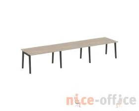 Стол переговорный (3 столешницы), опоры - массив дерева 414x98x75 Оникс Вуд / Onix Wood images