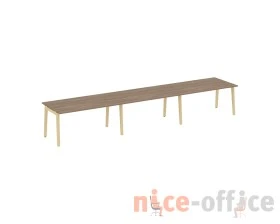 Стол переговорный (3 столешницы), опоры - массив дерева 474x98x75 Оникс Вуд / Onix Wood images