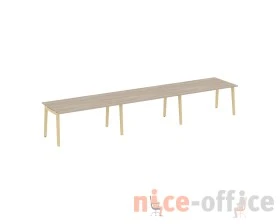 Стол переговорный (3 столешницы), опоры - массив дерева 474x98x75 Оникс Вуд / Onix Wood images