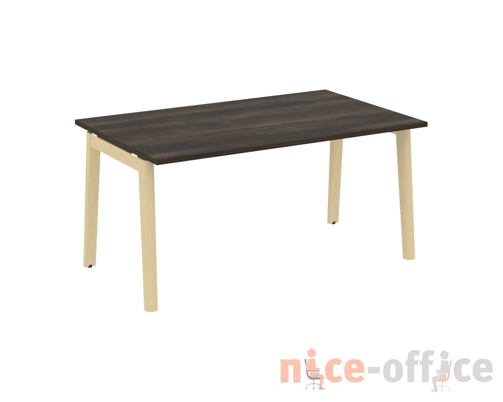 Стол переговорный (1 столешница), опоры - массив дерева 158x98x75 Оникс Вуд / Onix Wood