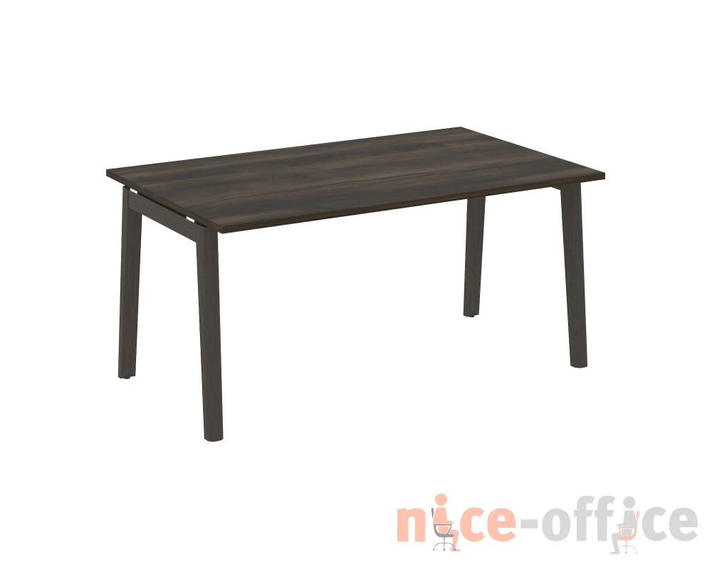 Стол переговорный (1 столешница), опоры - массив дерева 158x98x75 Оникс Вуд / Onix Wood