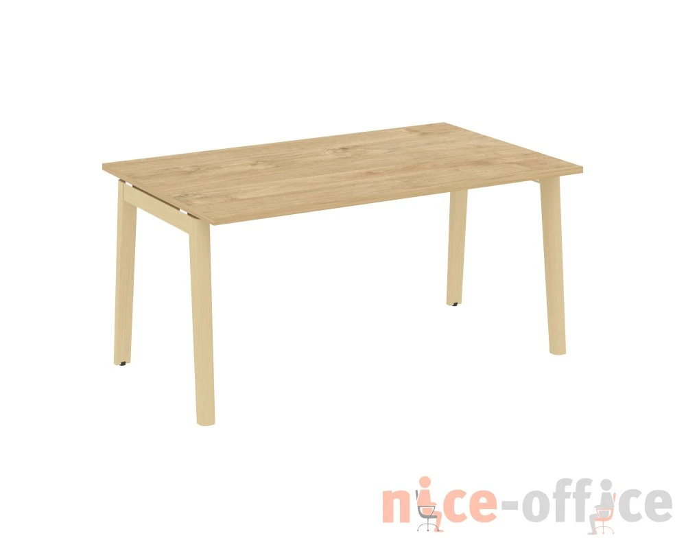 Стол переговорный (1 столешница), опоры - массив дерева 158x98x75 Оникс Вуд / Onix Wood