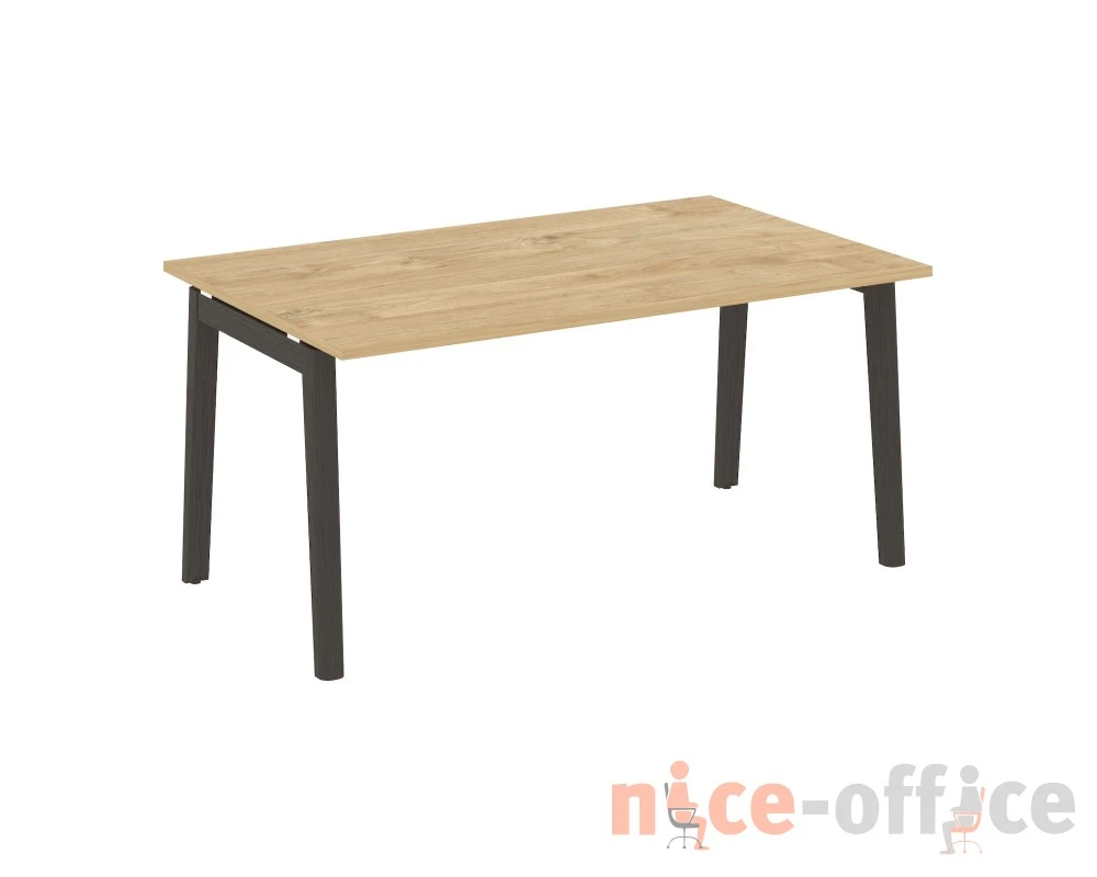 Стол переговорный (1 столешница), опоры - массив дерева 158x98x75 Оникс Вуд / Onix Wood