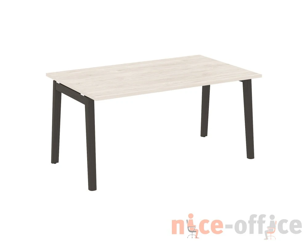 Стол переговорный (1 столешница), опоры - массив дерева 158x98x75 Оникс Вуд / Onix Wood