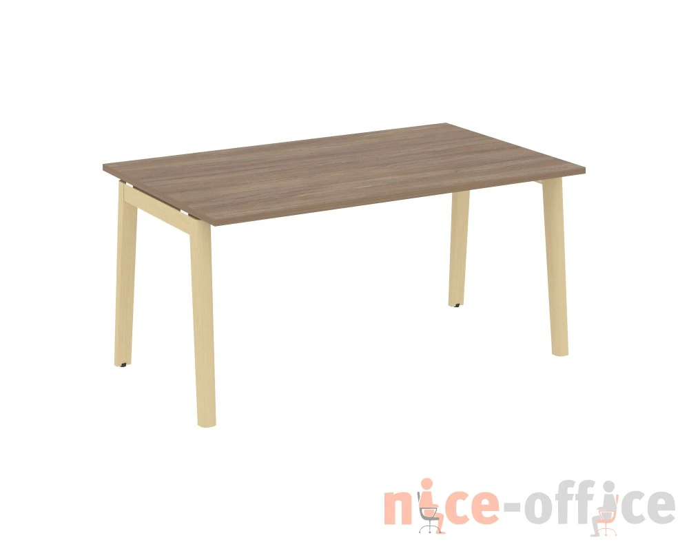 Стол переговорный (1 столешница), опоры - массив дерева 158x98x75 Оникс Вуд / Onix Wood