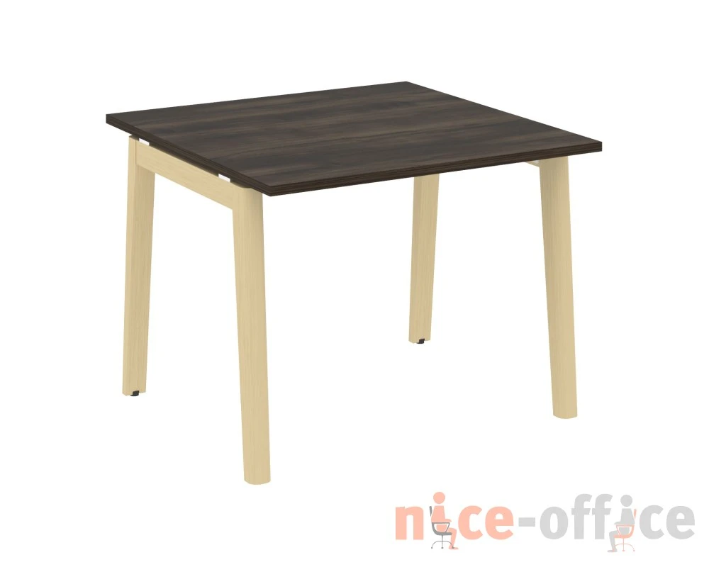 Стол переговорный (1 столешница), опоры - массив дерева 98x98x75 Оникс Вуд / Onix Wood