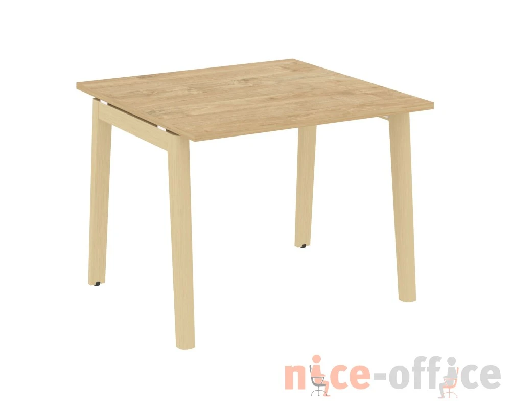 Стол переговорный (1 столешница), опоры - массив дерева 98x98x75 Оникс Вуд / Onix Wood