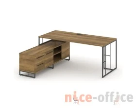 Стол руководителя с опорной тумбой левый 1780x1600x750 Рифт Директ / Rift Direct images