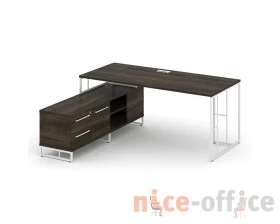 Стол руководителя с опорной тумбой левый 1780x1600x750 Рифт Директ / Rift Direct images