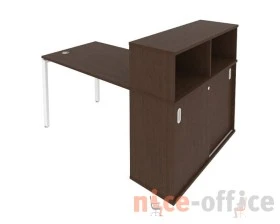 Стол письменный на П-образном м/к с опорным шкафом-купе 161x112x109,8 Метал Систем / Metal System images